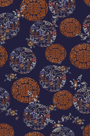香云纱印花花型图片