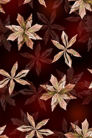 绿植树叶印花花型图片