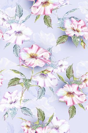 清爽底花卉印花花型图片