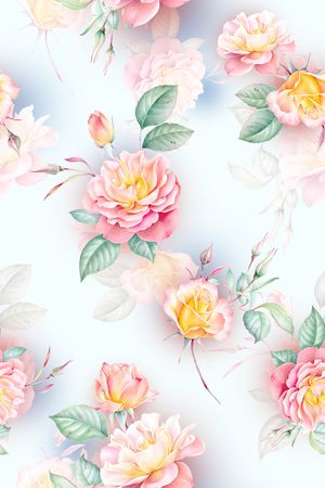 清爽底花卉印花花型图片