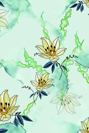 连衣裙印花花型图片