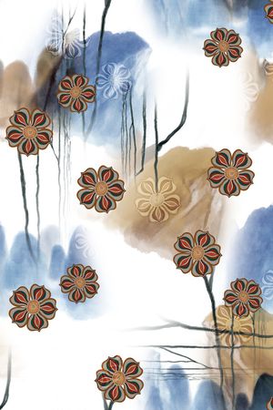 连衣裙印花花型图片