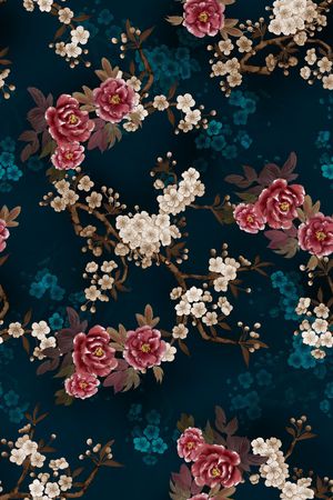 中国风印花花型图片