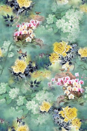 中国风印花花型图片