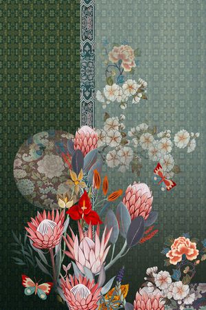 真丝印花花型图片