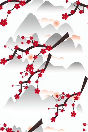 梅花印花花型图片