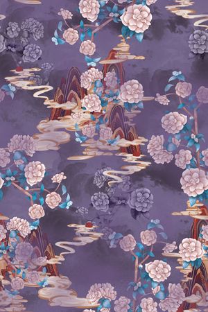 中国风印花花型图片