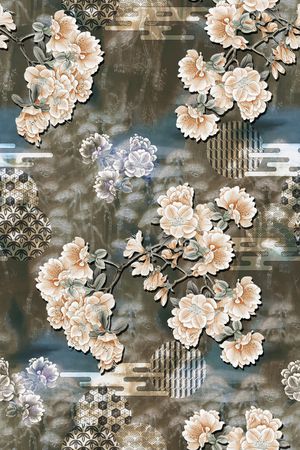 中国风印花花型图片