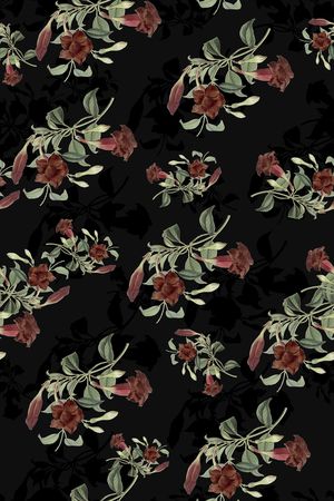 绿植树叶印花花型图片