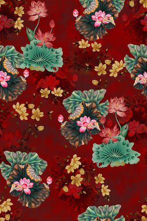 中国风印花花型图片