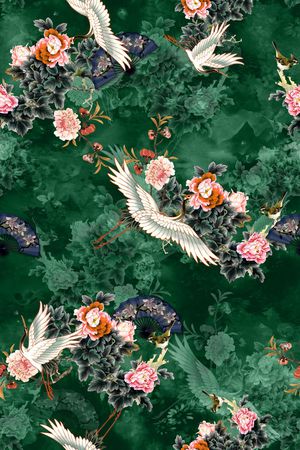 仙鹤印花花型图片