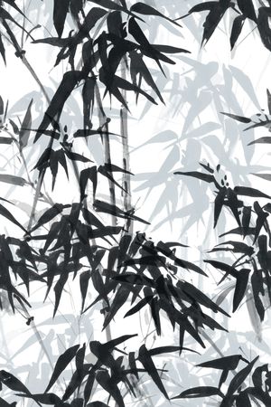 水墨风印花花型图片