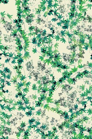绿植树叶印花花型图片