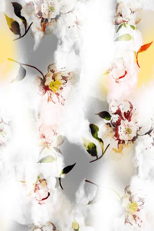 绿植树叶印花花型图片