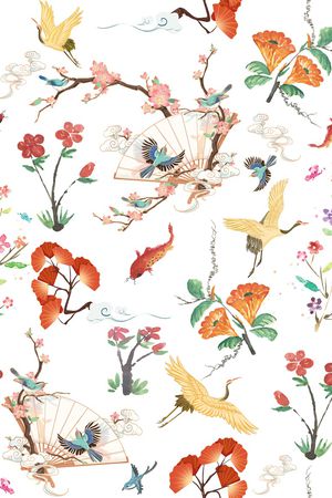 梅花印花花型图片
