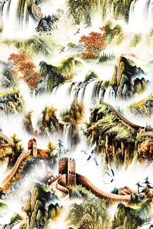 旗袍印花花型图片