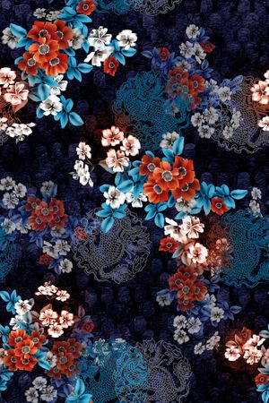 水彩印花花型图片