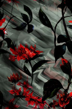 绿植树叶印花花型图片