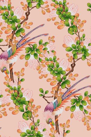 花鸟印花花型图片