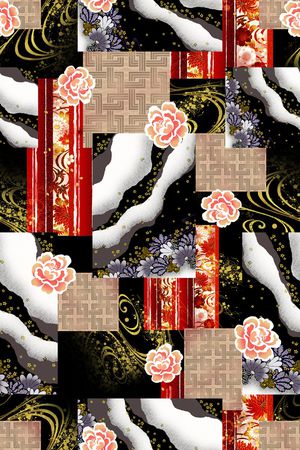 格子印花花型图片