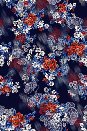 水彩印花花型图片