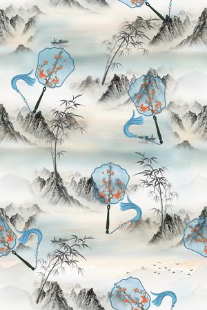 山印花花型图片