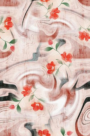 绿植树叶印花花型图片