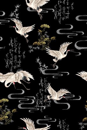 仙鹤印花花型图片