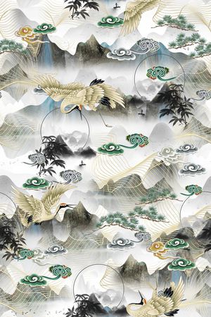祥云印花花型图片