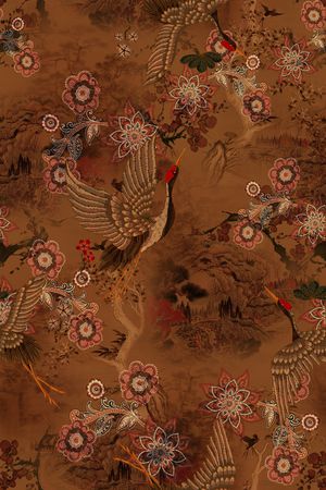 仙鹤印花花型图片