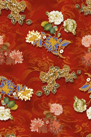 真丝印花花型图片