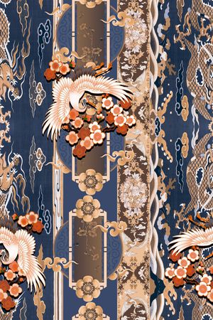中国风印花花型图片