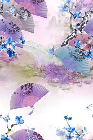 扇子印花花型图片