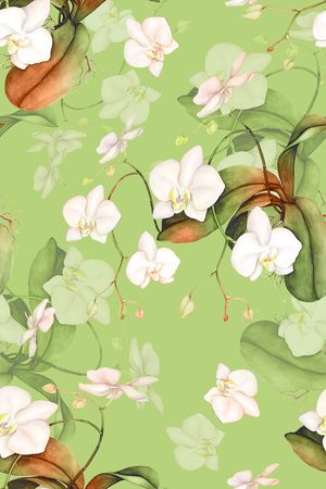绿植树叶印花花型图片