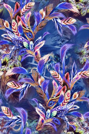 羽毛印花花型图片