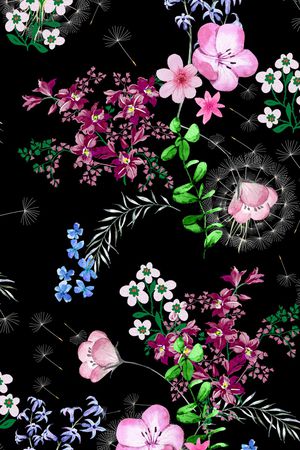 植物印花花型图片