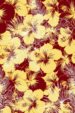 芙蓉花印花花型图片
