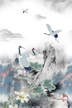 中国风定位旗袍印花花型图片