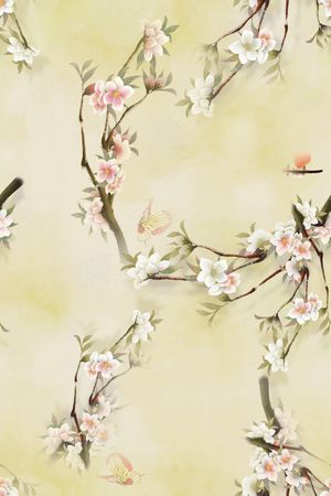 桃花印花花型图片