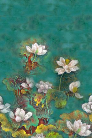 杭州真丝香云纱印花花型图片