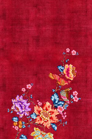 杭州真丝香云纱印花花型图片