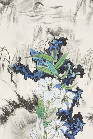 中国风定位旗袍印花花型图片