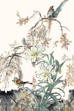 中国风定位旗袍印花花型图片