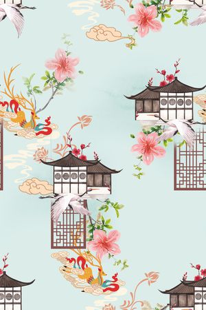 祥云印花花型图片