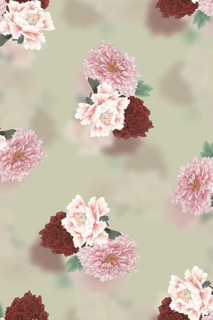 连衣裙印花花型图片