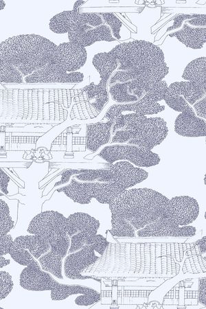 树林印花花型图片