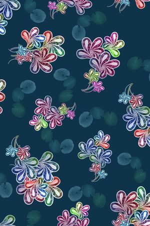 中老年秋冬花纹印花花型图片