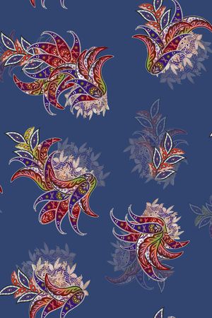 中老年秋冬花纹印花花型图片