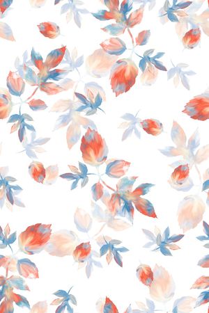 水彩印花花型图片