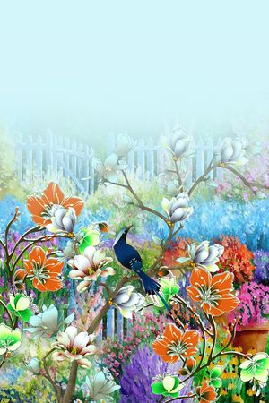 玉兰花印花花型图片